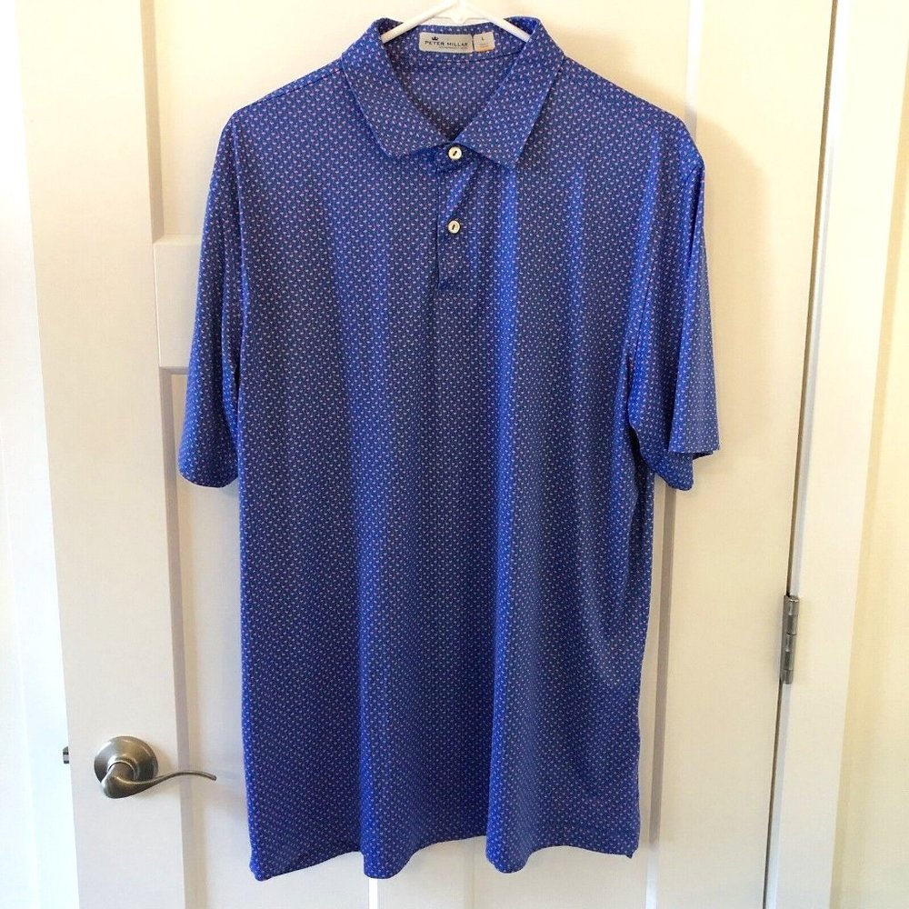 Peter Millar Featherweigth UPF 50+ Pink Flamingo Polo (Large)(Pre-Owned)